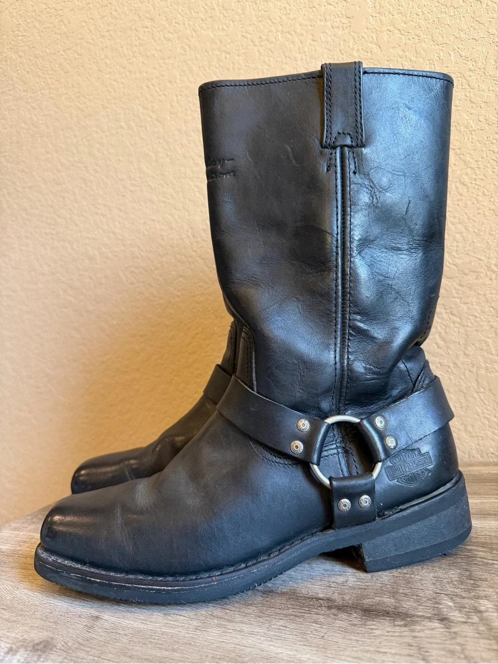 Harley Davidson Harness Square Toe Motorcycle Boots